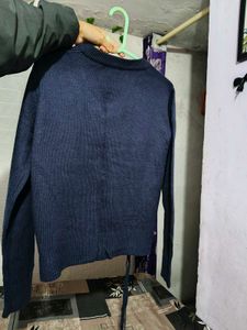 💠Stylish Blue V-Neck Knit Sweater 💙