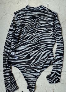 Balck And White Bodysuit Top