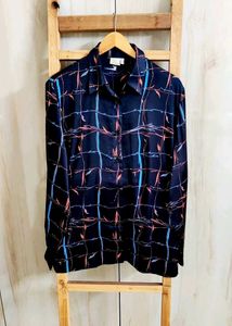 Black Printed Shirt Size-46