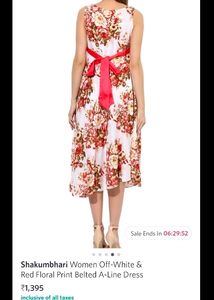 Myntra A-line Dress.. Sleeveless... Floral Print..
