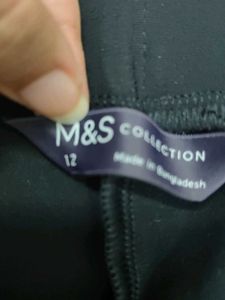 Black Partially Leather Pants