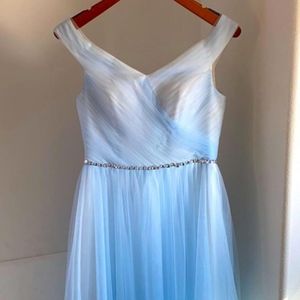 Elegant Evening A-line Off The Shoulder Sky Blue