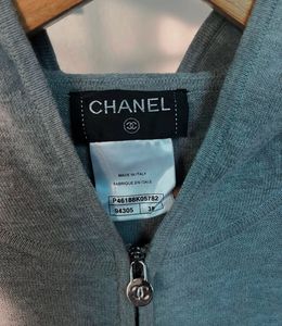 Chanel Zip Up 100% Cotton Jacket For Women
