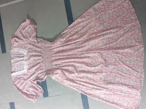 Vintage-Style Floral Midi Dress with Lace Neck