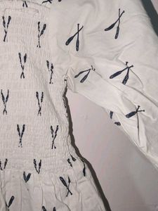 Patterned Smocked Blouse