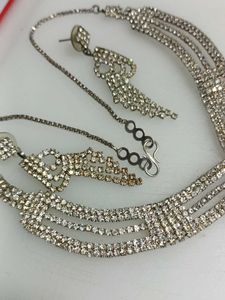 Rhinestone Necklace &amp; Earring Set