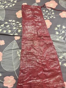 Maroon Embroidered saree with petticoat