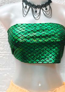 New Metallic Green Fish Scale Design Tube Top