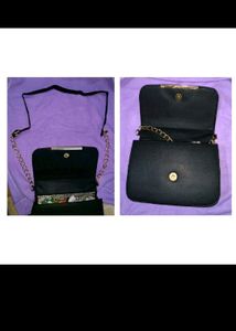 Black Sling Bag (with golden chain)