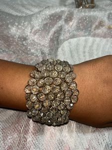 Beautiful Crystal Bracelet With Golden Rings