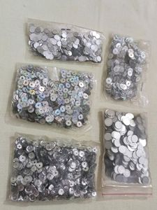 Chamki Material Sequence Silver Colour