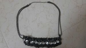Party Wear With denim Or Dress .gunmetal Necklace