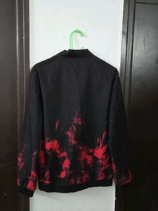 Black &amp; Red Graphic Bomber Jacket size M