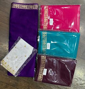 Assorted Unstitched Silk Saree Fabric