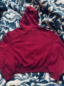 Burgundy H&amp;M Cropped Hoodie