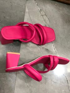 Neon Pink Block Heels
