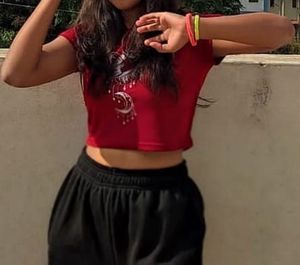Graphic Maroon Crop Top
