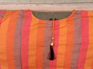 Brand New Striped Orange Women's Kurta