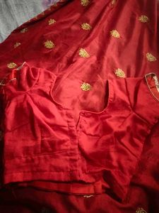 Brand New Beautiful Red Saree With Blouse