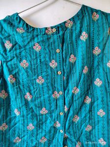 Elegant Teal Floral Kurta