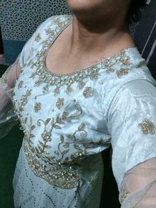 Elegant White Ethnic Gown