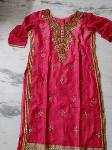 Elegant Pink Kurta plazo and dupatta set