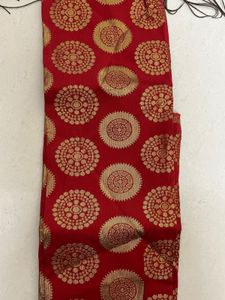 Golden Saree With Blouse Material