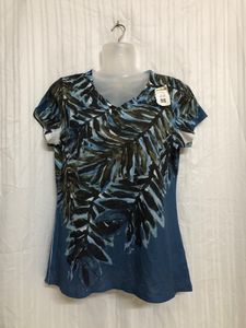 Coldwater Creek Blue Printed Top