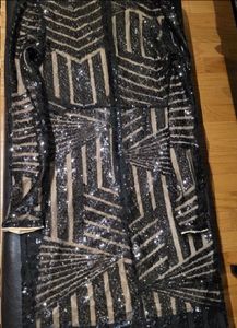 URBANIC Black And Nude Sequinned Bodycon Dress