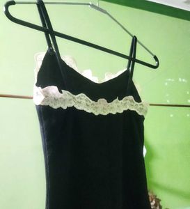 Party wear cami black dress with lace details