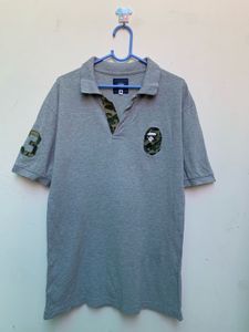 BAPE Grey Polo Shirt