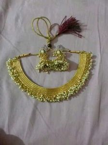 Golden Necklace and Earring Set