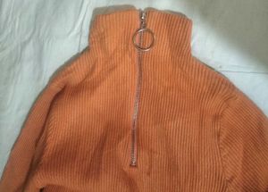 Orange Turtleneck blouse