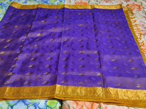 Purple &amp; Gold Kanchipuram Silk Saree