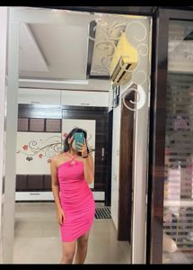 Hot Pink Ruched Bodycon Mini Dress