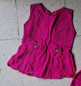 Cute Pink Dress &amp; Shorts Set