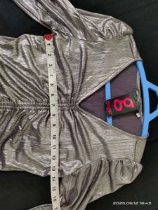 Sparkly Silver Crop Top - XS