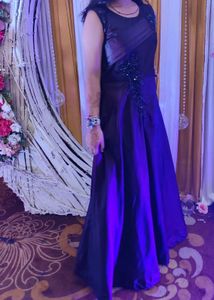 Partywear Wine Color Gown