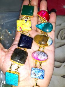 Combo rodhonite and sandstone Bracelet