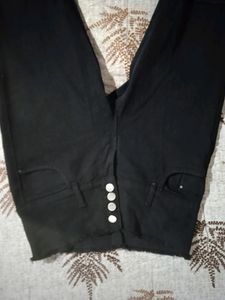 Ripped High-Waisted Black Jeans