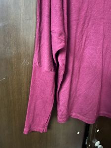 Burgundy Turtle Neck Winter Top