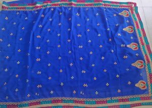 Blue Embroidered Saree