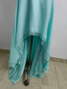 Aqua Embellished High-Low Dress