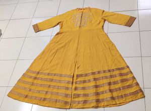 Yellow Embroidered Anarkali Kurta
