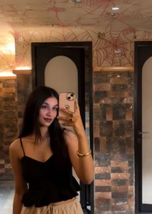 Black Peplum Cami Top