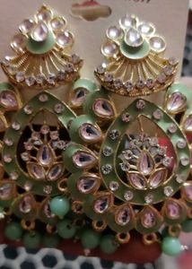 New With Tag Green &amp; White Earrings 💚