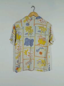 Cream Printed Shirt For Men&#39;s