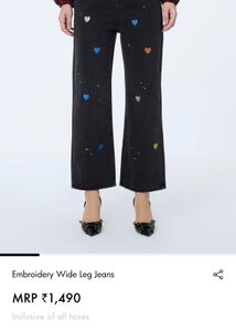 Urbanic Black  Jeans Heart Emb