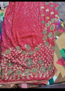Maroon Heavy Work Embroidery Saree