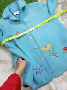 Baby Blue Embroided Coat!